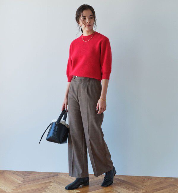 UNITED ARROWS green label relaxing「FOXブレンド ハーフスリーブ プルオーバー ニット」|ニット・セーター|