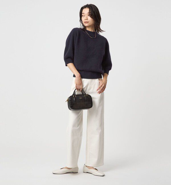 UNITED ARROWS green label relaxing「FOXブレンド ハーフスリーブ プルオーバー ニット」|ニット・セーター|