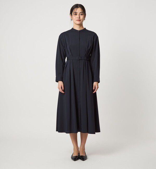 UNITED ARROWS green label relaxing「ウエスト ベルト ロングスリーブ ワンピース マシンウォッシャブル」|ワンピース|