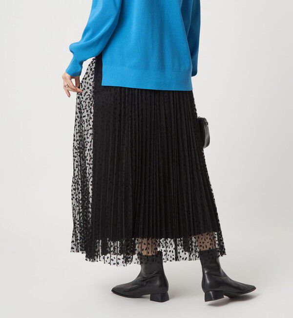 UNITED ARROWS green label relaxing「［size SHORT/TALLあり］2WAY チュール プリント プリーツ スカート」|フレア|