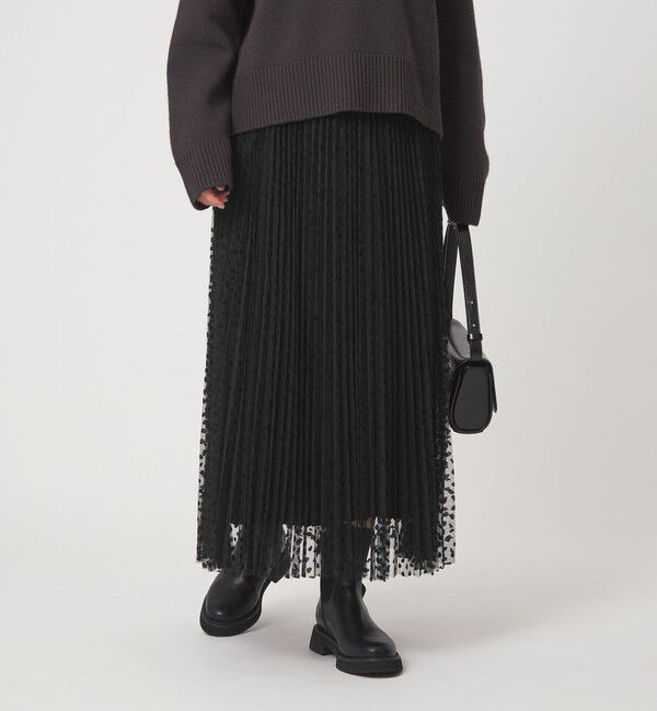 UNITED ARROWS green label relaxing「［size SHORT/TALLあり］2WAY チュール プリント プリーツ スカート」|フレア|