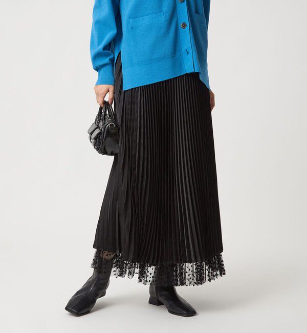 UNITED ARROWS green label relaxing「［size SHORT/TALLあり］2WAY チュール プリント プリーツ スカート」|フレア|