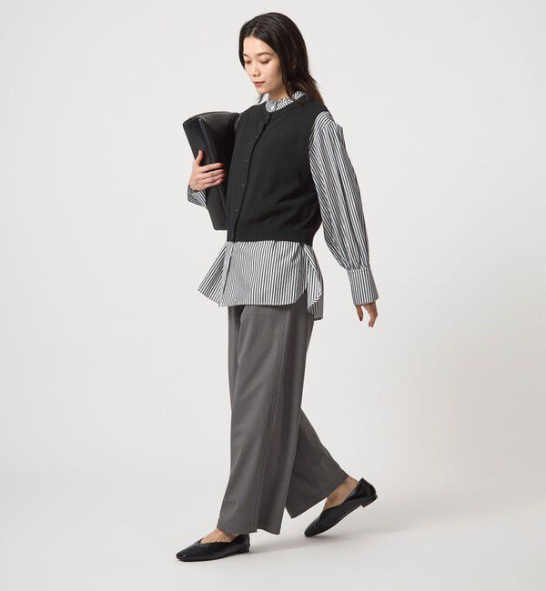 UNITED ARROWS green label relaxing「ニットベスト&times;フリルネック ブラウス」|シャツ・ブラウス|