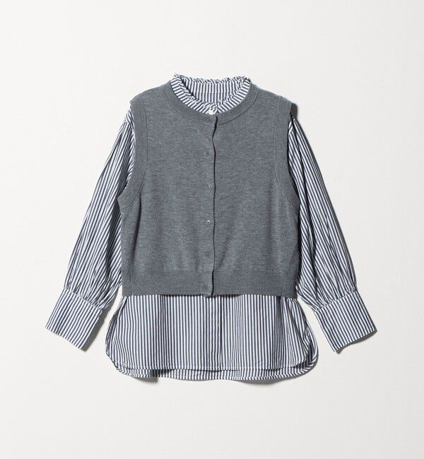 UNITED ARROWS green label relaxing「ニットベスト&times;フリルネック ブラウス」|シャツ・ブラウス|