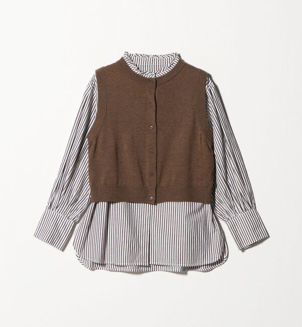 UNITED ARROWS green label relaxing「ニットベスト&times;フリルネック ブラウス」|シャツ・ブラウス|