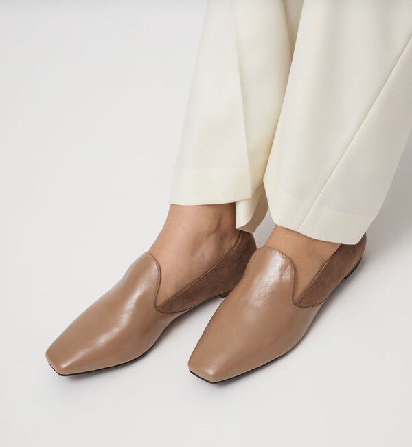 UNITED ARROWS green label relaxing「スクエアオペラ フラットシューズ 撥水」|ローファー|BEIGE