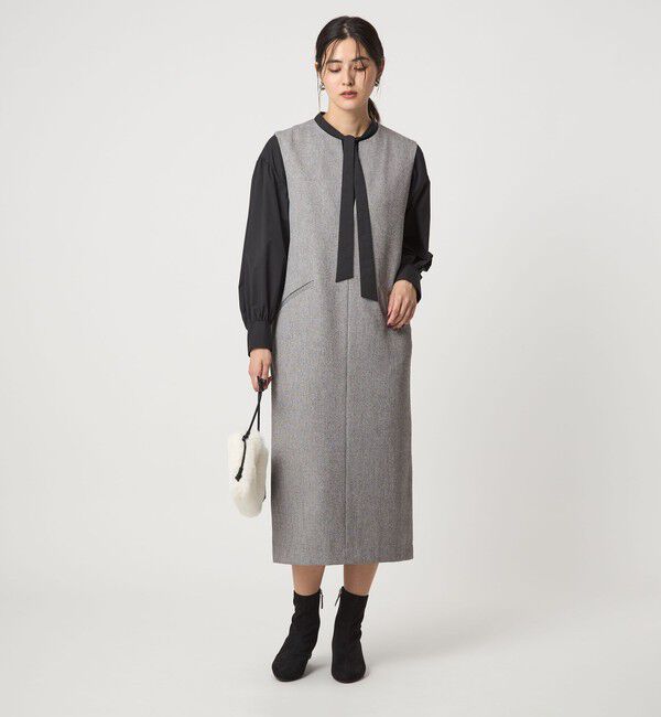 UNITED ARROWS green label relaxing「［size SHORTあり］キーネック ジャンパースカート」|ジャンパースカート|