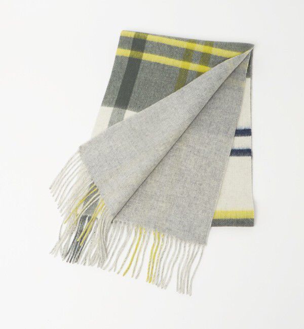 UNITED ARROWS green label relaxing「ウールリバーシブル チェックマフラー」|ストール|YELLOW