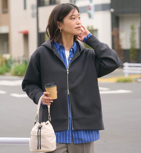 UNITED ARROWS green label relaxing「【WEB限定】＜at ease＞ダンボール ジップ フーディ―」|パーカー|