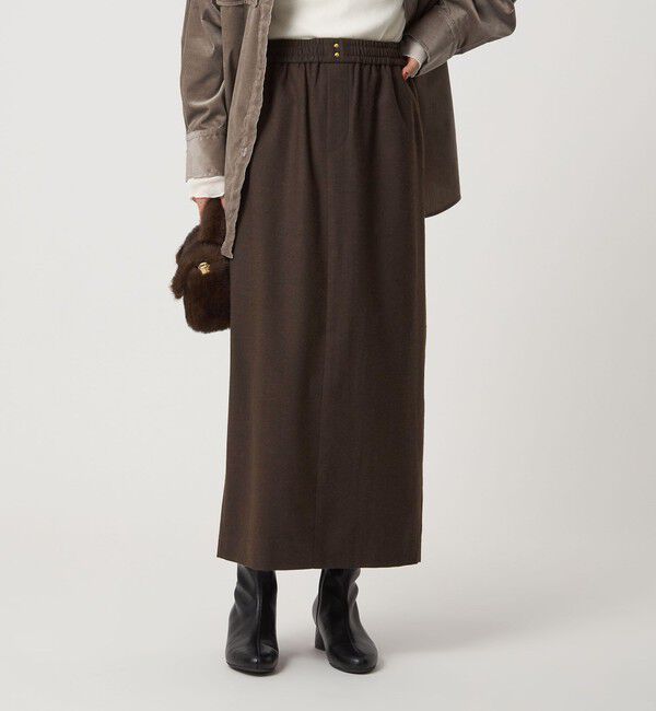 UNITED ARROWS green label relaxing「［size SHORTあり］ライト サキソニー タイト スカート ウォッシャブル」|タイト|DK.BROWN