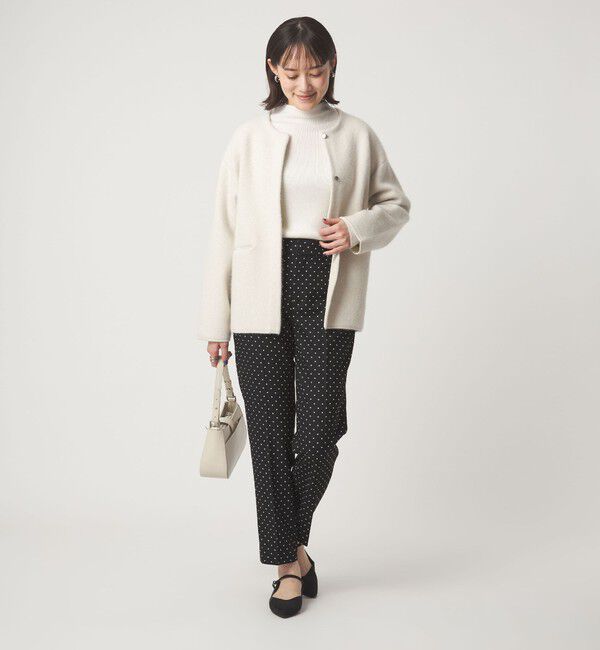 UNITED ARROWS green label relaxing「キチントボトムス ドット ジャガード ALLFIT テーパード パンツ ウォッシャブル ストレッチ」|スラックス|