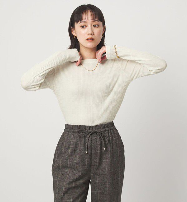 UNITED ARROWS green label relaxing「【WEB限定】＜at ease＞シアー リブ カットソー」|Tシャツ・カットソー|