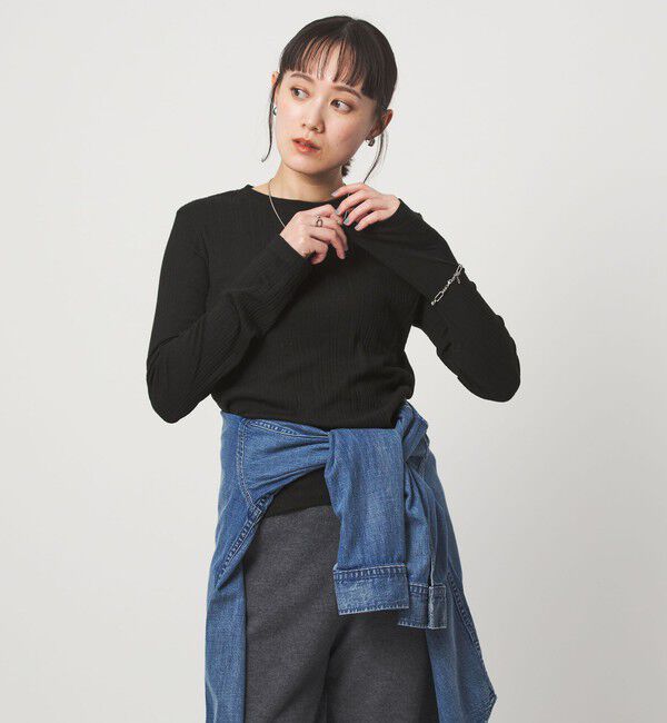 UNITED ARROWS green label relaxing「【WEB限定】＜at ease＞シアー リブ カットソー」|Tシャツ・カットソー|