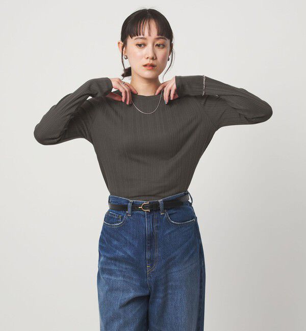 UNITED ARROWS green label relaxing「【WEB限定】＜at ease＞シアー リブ カットソー」|Tシャツ・カットソー|