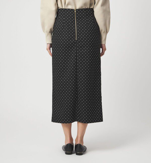 UNITED ARROWS green label relaxing「キチントボトムス ドット ジャガード Iライン スリム タイト スカート ウォッシャブル ストレッチ」|タイト|