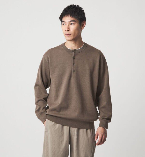 UNITED ARROWS green label relaxing「ダブルフェイス ヘンリーネック ニット」|ニット・セーター|