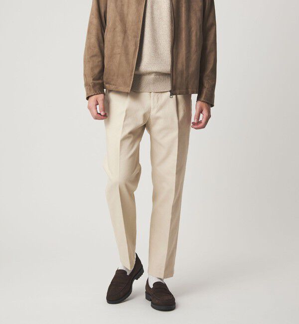 UNITED ARROWS green label relaxing「DC コットン 1プリーツ ストレート ドレスチノ パンツ」|スラックス|OFF WHITE