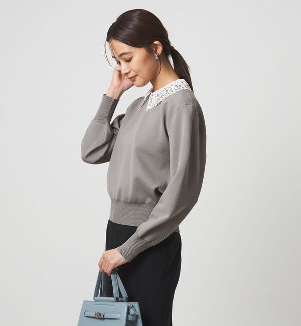 UNITED ARROWS green label relaxing「【WEB限定】エリレース 2WAY ニット プルオーバー ウォッシャブル」|ニット・セーター|