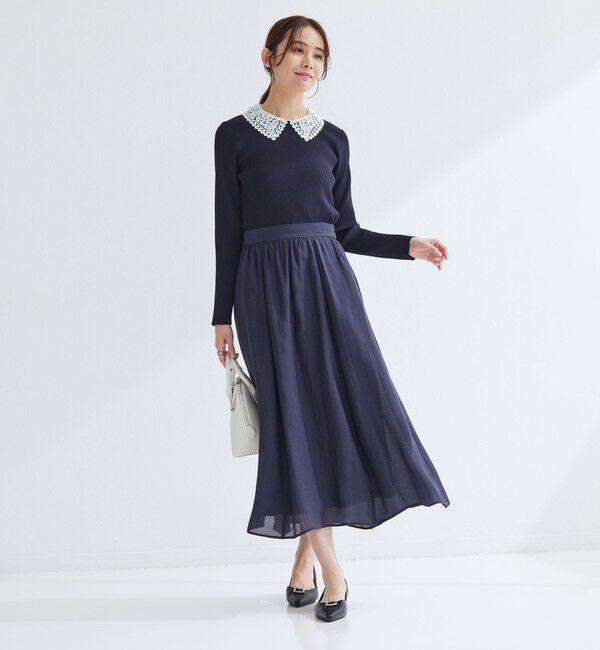 UNITED ARROWS green label relaxing「リブ エリレース 2WAY ニット プルオーバー ウォッシャブル」|ニット・セーター|