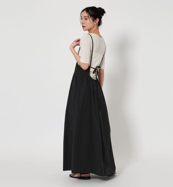 BEAUTY&YOUTH UNITED ARROWS「ナイロンコットン バックホール キャミワンピース -2WAY-」|ワンピース|BLACK