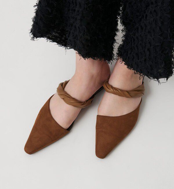 BEAUTY&YOUTH UNITED ARROWS「スエードライク ツイスト ストラップ ミュール」|サンダル|MD.BROWN