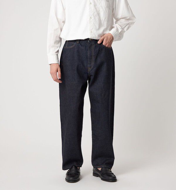STEVEN ALAN「＜Steven Alan＞ 13.5oz デニム 5ポケット バギー テーパード パンツ」|デニム|NAVY