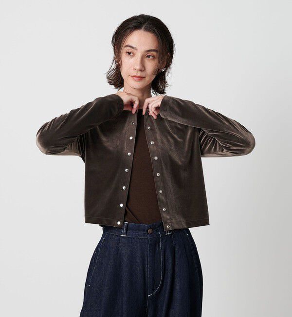 BEAUTY&YOUTH UNITED ARROWS「ベロアコンパクト カーディガン」|カーディガン|
