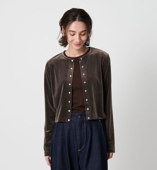 BEAUTY&YOUTH UNITED ARROWS「ベロアコンパクト カーディガン」|カーディガン|