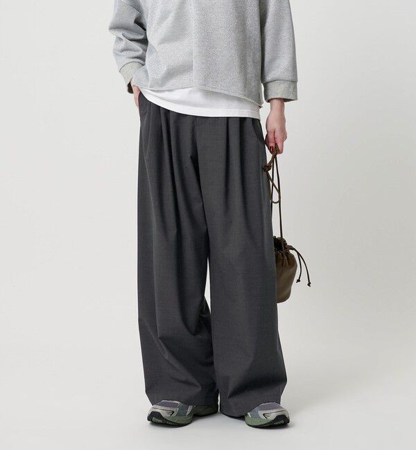 BEAUTY&YOUTH UNITED ARROWS「毛ポリエステルブレンド ワイドタックパンツ」|その他|