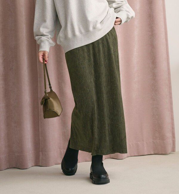 BEAUTY&YOUTH UNITED ARROWS「ベロアプリーツ タイトスカート ウォッシャブル」|タイト|