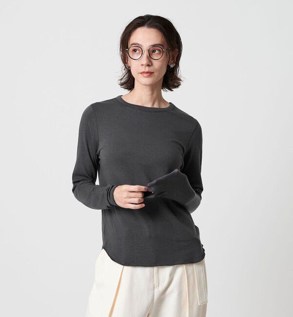 BEAUTY&YOUTH UNITED ARROWS「セルロースウールブレンド クルーネックカットソー」|Tシャツ・カットソー|DK.GRAY