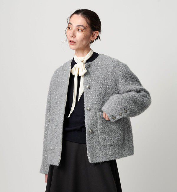 BEAUTY&YOUTH UNITED ARROWS「ドットジャガード ノーカラージャケット」|ノーカラージャケット|