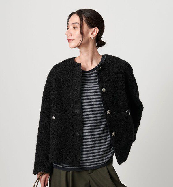 BEAUTY&YOUTH UNITED ARROWS「ドットジャガード ノーカラージャケット」|ノーカラージャケット|