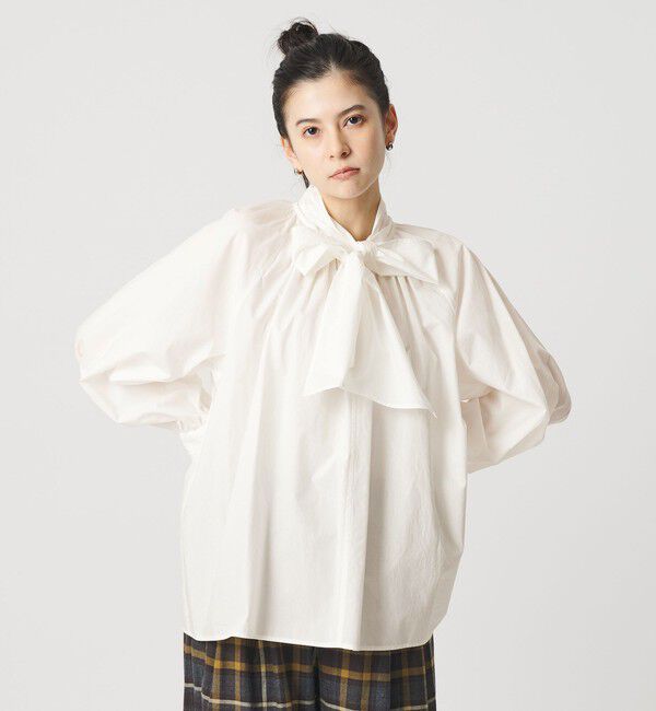 BEAUTY&YOUTH UNITED ARROWS「コットン ソリッド&ストライプ ボウタイブラウス」|シャツ・ブラウス|