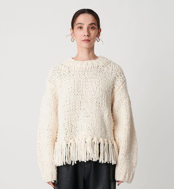 BEAUTY&YOUTH UNITED ARROWS「【別注】＜IRONING＞フリンジ ニットプルオーバー」|ニット・セーター|