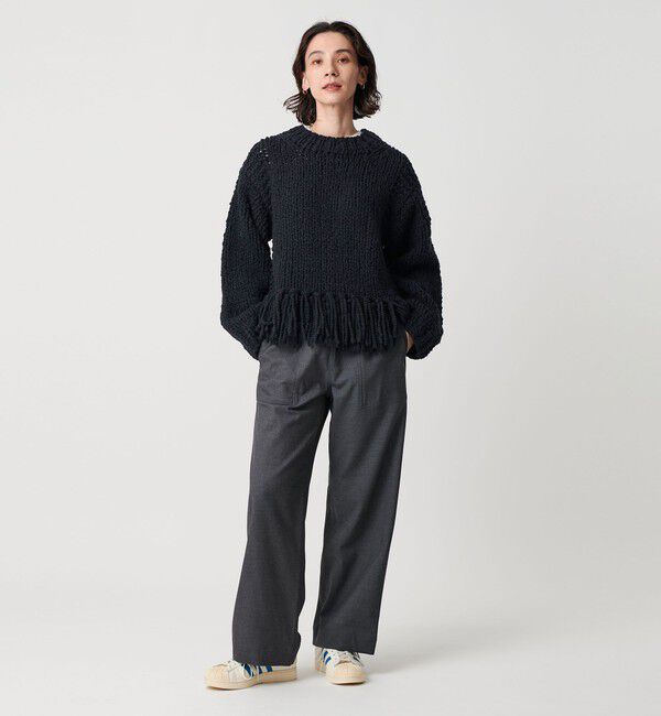 BEAUTY&YOUTH UNITED ARROWS「【別注】＜IRONING＞フリンジ ニットプルオーバー」|ニット・セーター|