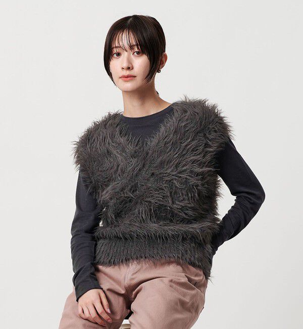 BEAUTY&YOUTH UNITED ARROWS「【WEB限定】フェザーヤーン ラメニット 2WAYベスト」|ニット・セーター|