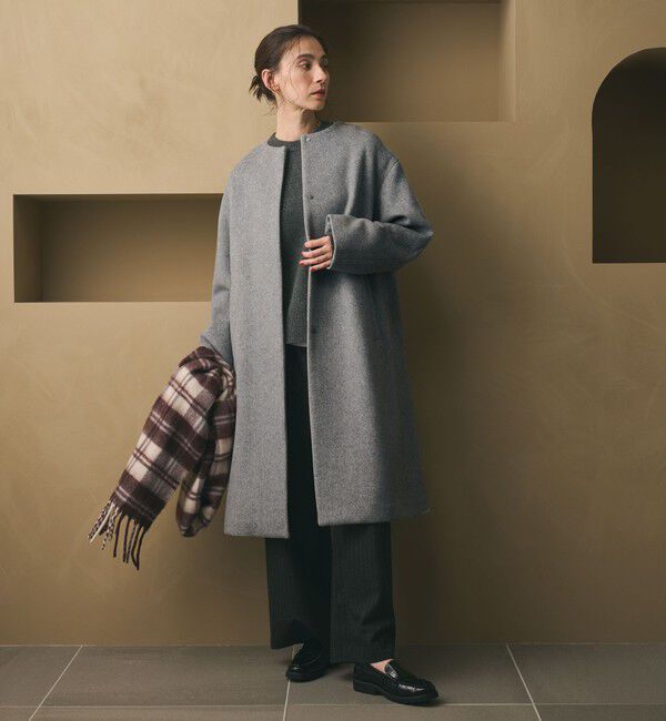 BEAUTY&YOUTH UNITED ARROWS「毛ナイロン ノーカラーコート」|ノーカラーコート|