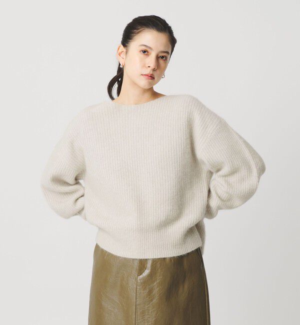 BEAUTY&YOUTH UNITED ARROWS「フォックスブレンド ボリュームスリーブ ボートネックニットプルオーバー」|ニット・セーター|