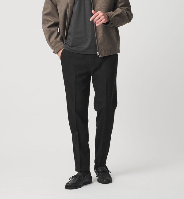 BEAUTY&YOUTH UNITED ARROWS「【WEB限定 WARDROBE SMART】ウールライク ノープリーツ パンツ」|チノ|BLACK