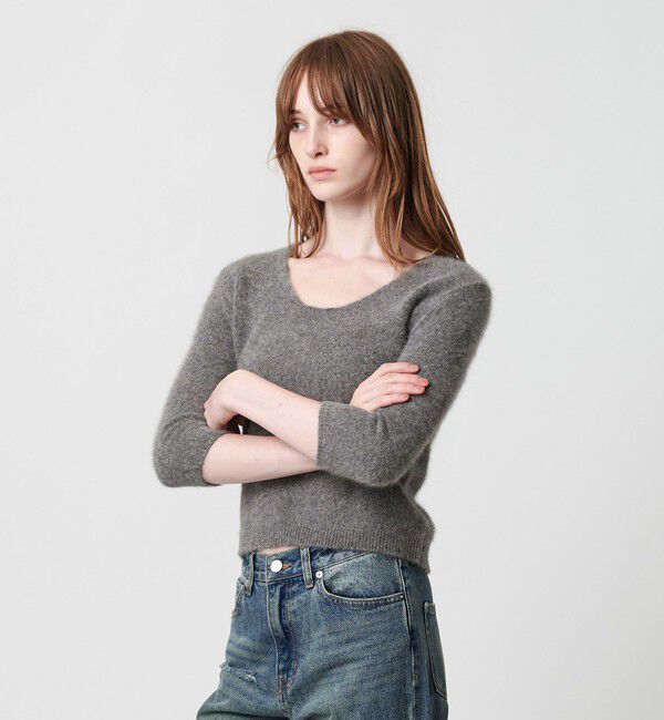 ATTISESSION「＜ATTISESSION＞ディープ ネック ニット トップス」|ニット・セーター|