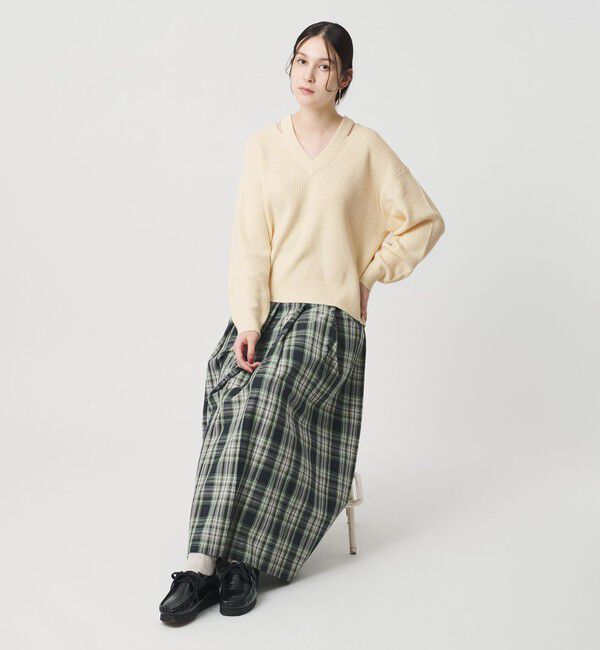 BEAUTY&YOUTH UNITED ARROWS「アゼ スリットVネック ニットプルオーバー ウォッシャブル」|ニット・セーター|