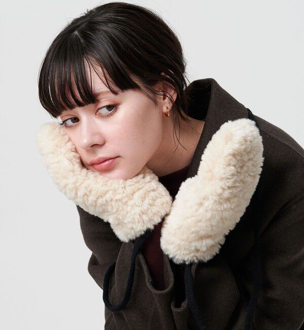 BEAUTY&YOUTH UNITED ARROWS「ストリング ボア ミトン」|手袋|