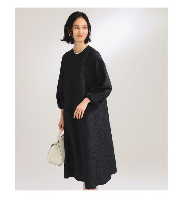 BEAMS WOMEN/フクレ織りジャカード パフスリーブ ドレス＊