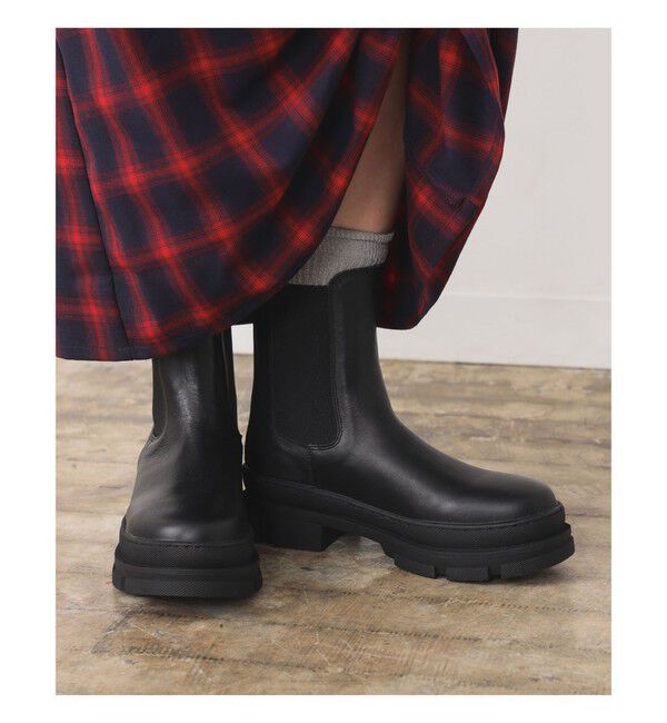 Ray BEAMS 「REMME / チェルシーブーツ」|ロングブーツ|BLACK