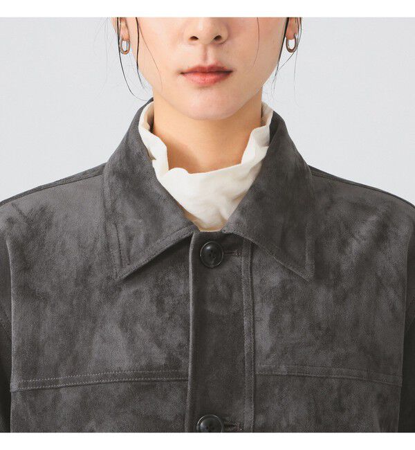 Ray BEAMS 「フェイク スエード ハーフ コート」|ダッフルコート|