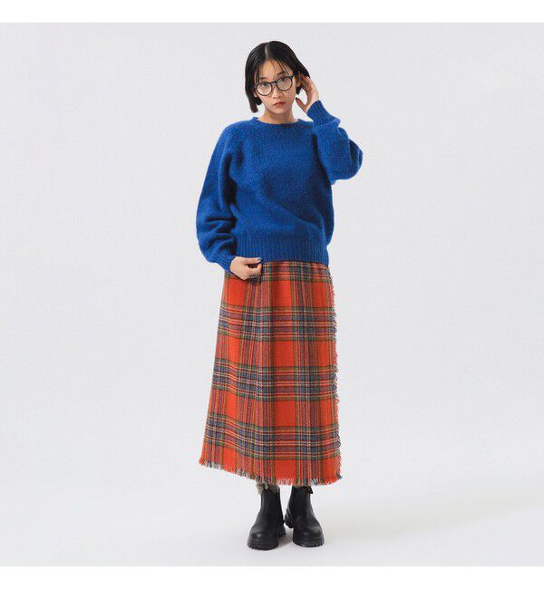 BEAMSBOY「ハリスツイード フリンジ スカート」|スカート|