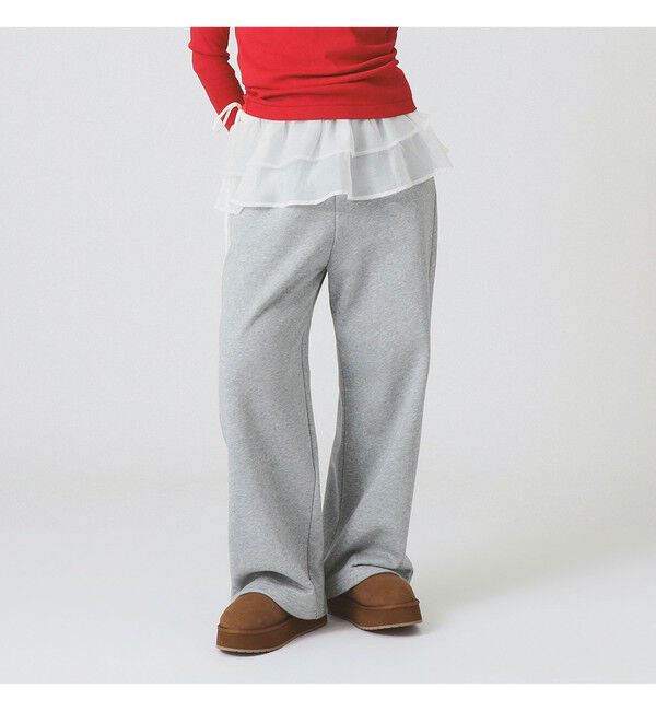 Ray BEAMS 「フリルベルト セット スウェットパンツ」|チノ|GREY