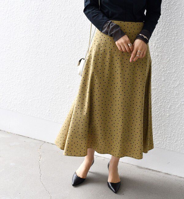 SHIPS for women「*〈手洗い可能〉ドット / 花柄 切替 セミフレア スカート ◇」|スカート|