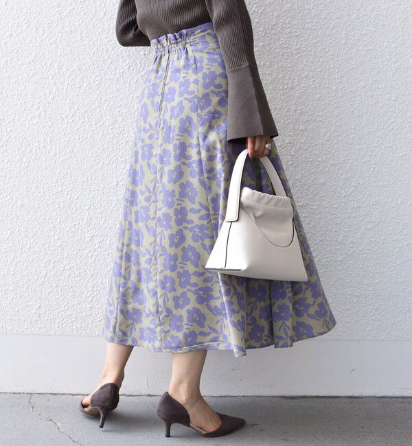 SHIPS for women「*〈手洗い可能〉ドット / 花柄 切替 セミフレア スカート ◇」|スカート|